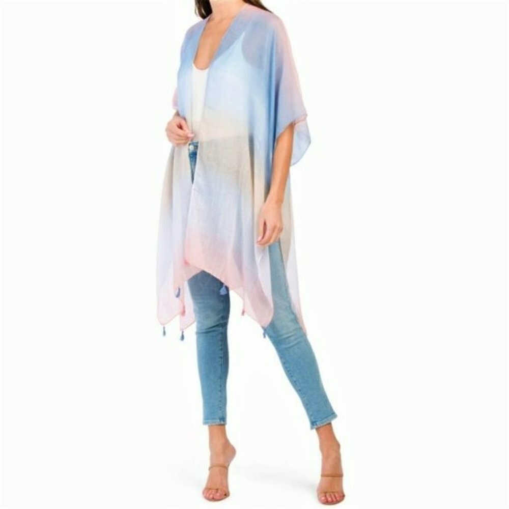 NWT IVY LONDON Watercolor Ombre Kimono Top / Cover-Up